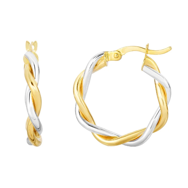 Colorful Earrings-10K Gold Polished Twist Hoop Earring