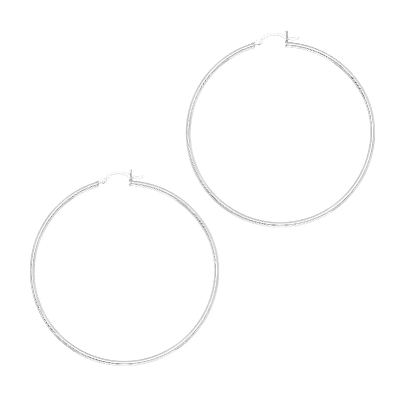 Multi-chain Earrings-Silver 2x60mm Hoop Earring