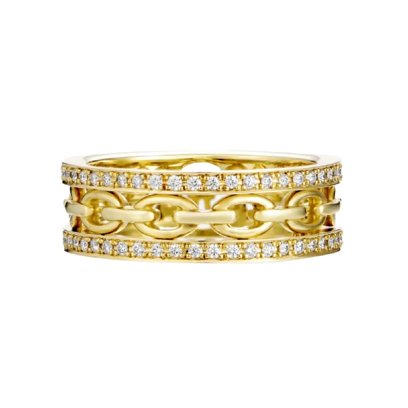 14k Gold Rings-Links Eternal Ring with Diamonds