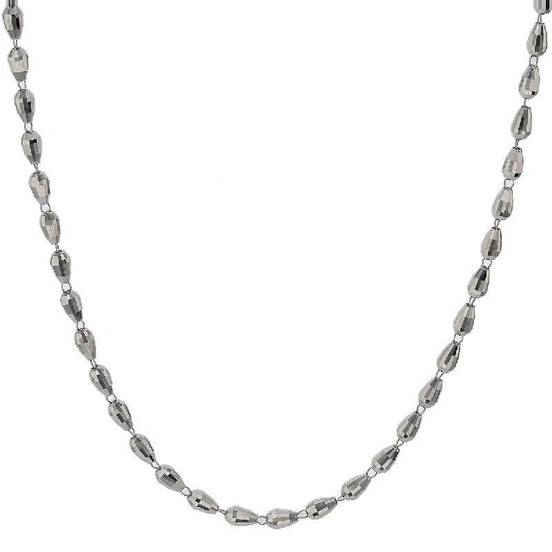 Turquoise Pendant Necklaces-Seki Beaded Necklace in Platinum, 19inch