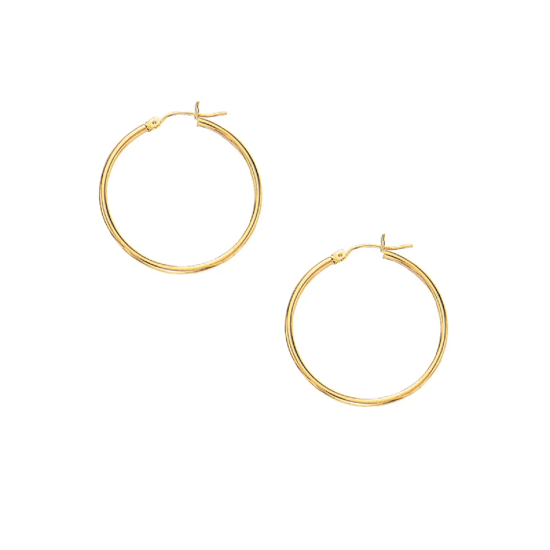 Large Earrings-10K Gold 2x30mm Hoop Earring