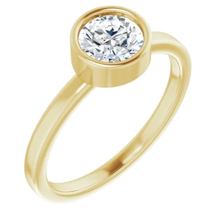 Classic Gold Wedding Rings-14K Yellow 6 mm Natural White Sapphire Ring