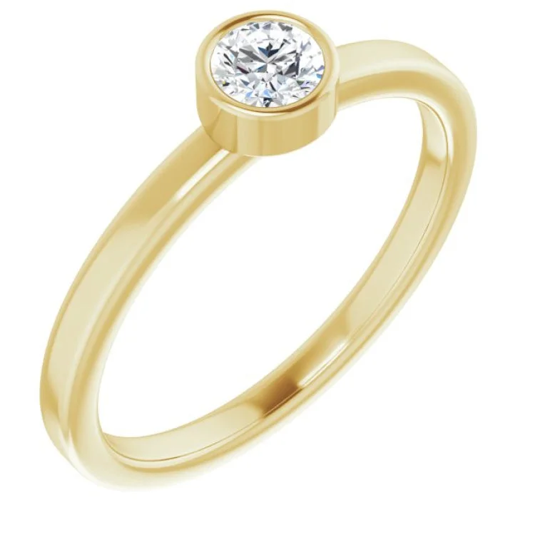 Gold Wedding Bands-14K Yellow 1/4 CT Natural Diamond Ring