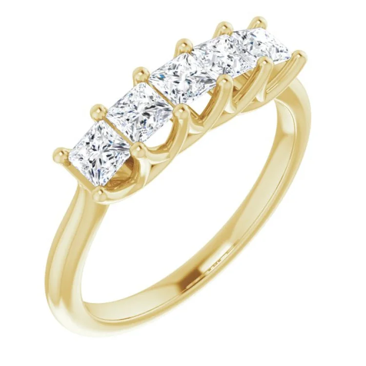 Trendy Wedding Rings-14K Yellow 3/4 CTW Natural Diamond Anniversary Band