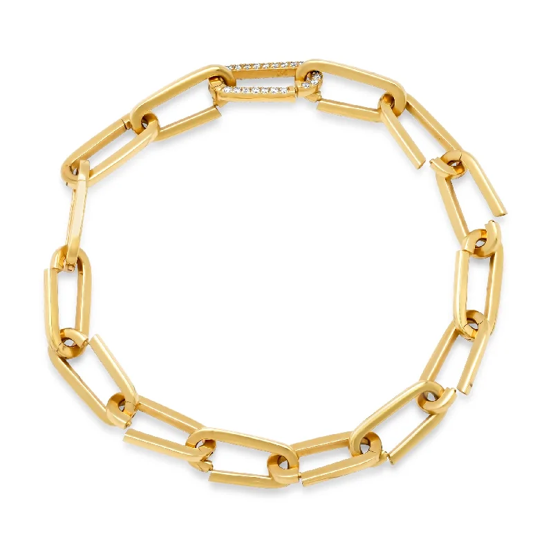 Bracelets For Active Lifestyle-PICK YOUR LINK & CHARM BRACELET W/DIAMOND LINK, 14kt GOLD