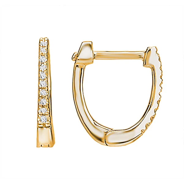 Silver Ear Cuffs-Ladies Diamond Huggie Hoops