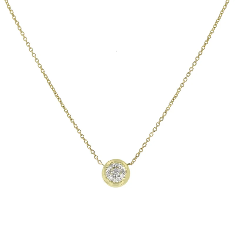 Spiritual Necklaces-Diamonds by the Inch Diamond Solitaire Necklace in 18K Yellow Gold, 18in