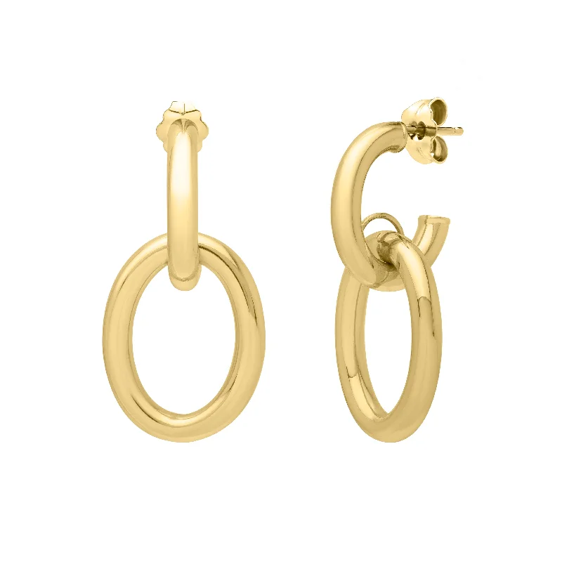 Party Earrings-14K Interlocking Link Earrings