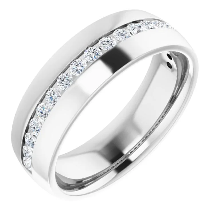 Trendy Rings For Women-14K White 3/8 CTW Natural Champagne Diamond Band