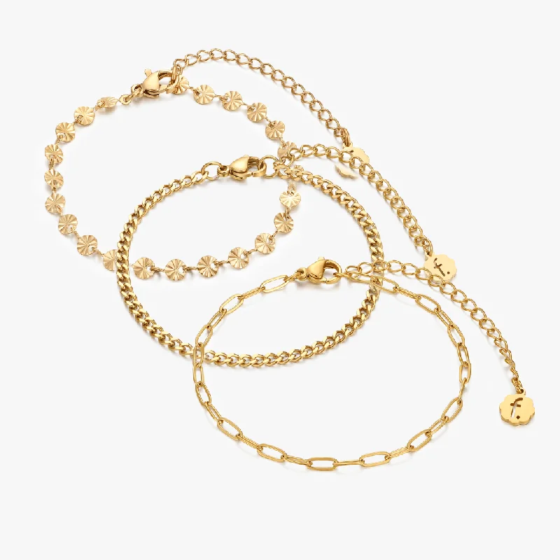 Adjustable Bracelets With Charms-The Catherine Gold Bracelet Bundle