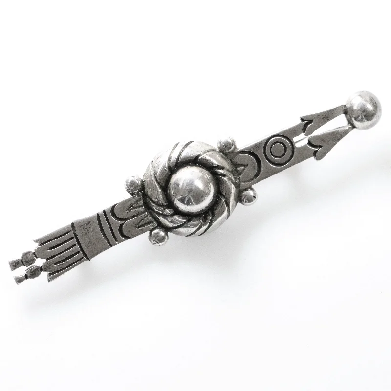 Brooch For Hat-Vintage Taxco William Spratling Jewelry | Silver Arrow Bar Brooch