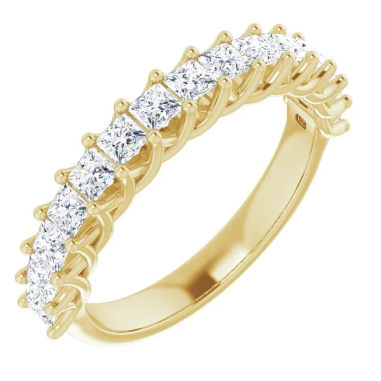 Unique Designer Rings-14K Yellow 1 CTW Natural Diamond Anniversary Band