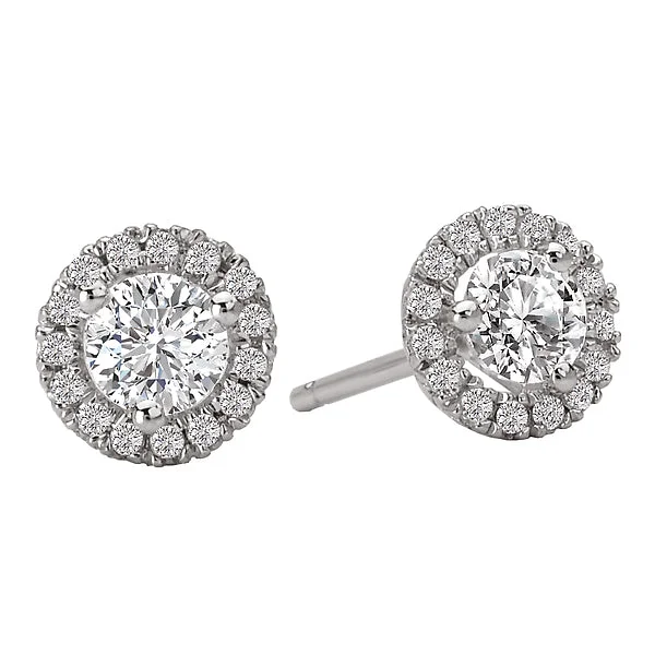 Butterfly Drop Earrings-Ladies Diamond Halo Earrings