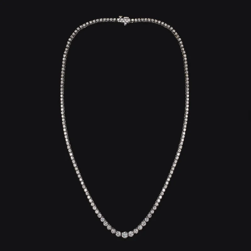 Elegant Necklaces-5 CARAT LAB CREATED IDEAL CUT DIAMOND RIVIERA NECKLACE CLASSIC 14k WHITE GOLD