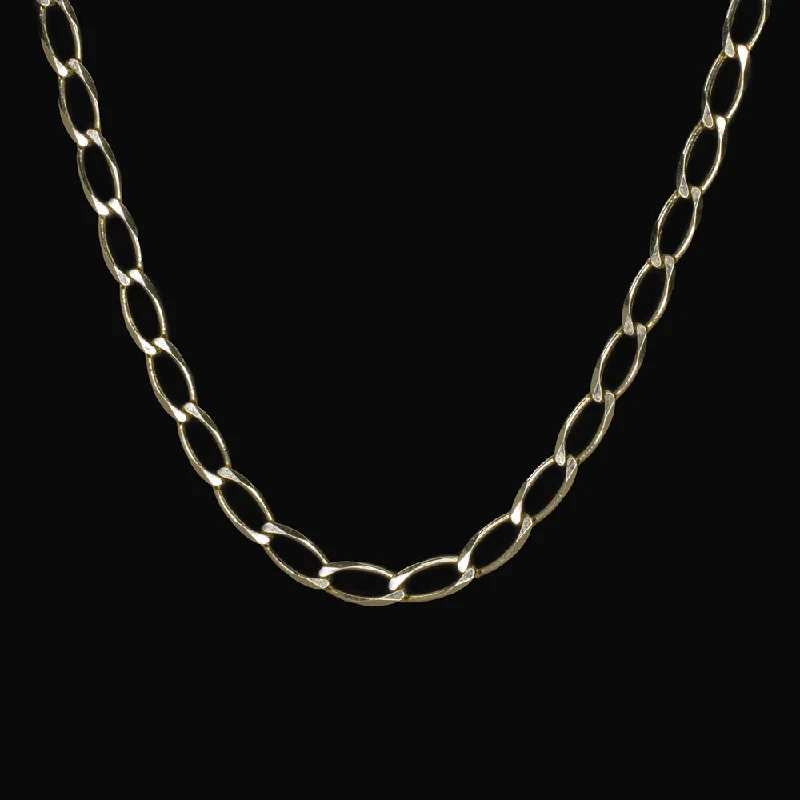 Modern Necklaces-OVAL LINK CHAIN NECKLACE SOLID 14K YELLOW GOLD 30 INCH LONG 4.1mm MENS LADIES