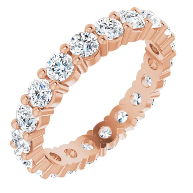 Eco-Friendly Engagement Rings-14K Rose 2 CTW Lab-Grown Diamond Eternity Band Size 8