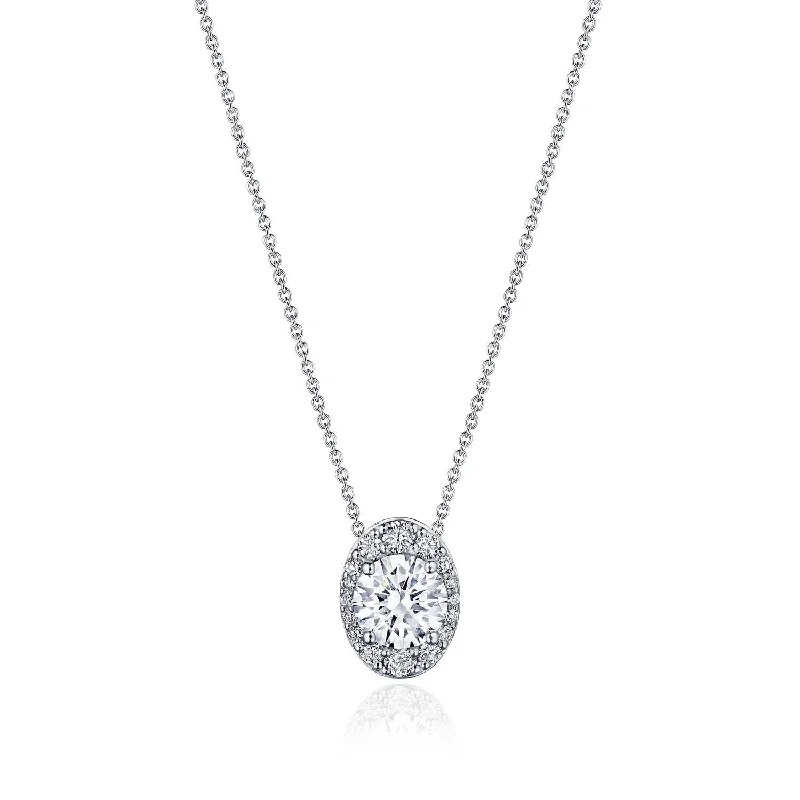 Men's Pendant Necklaces-TACORI Bloom | 17" Vertical Oval Bloom Diamond Necklace FP811VRDOV65