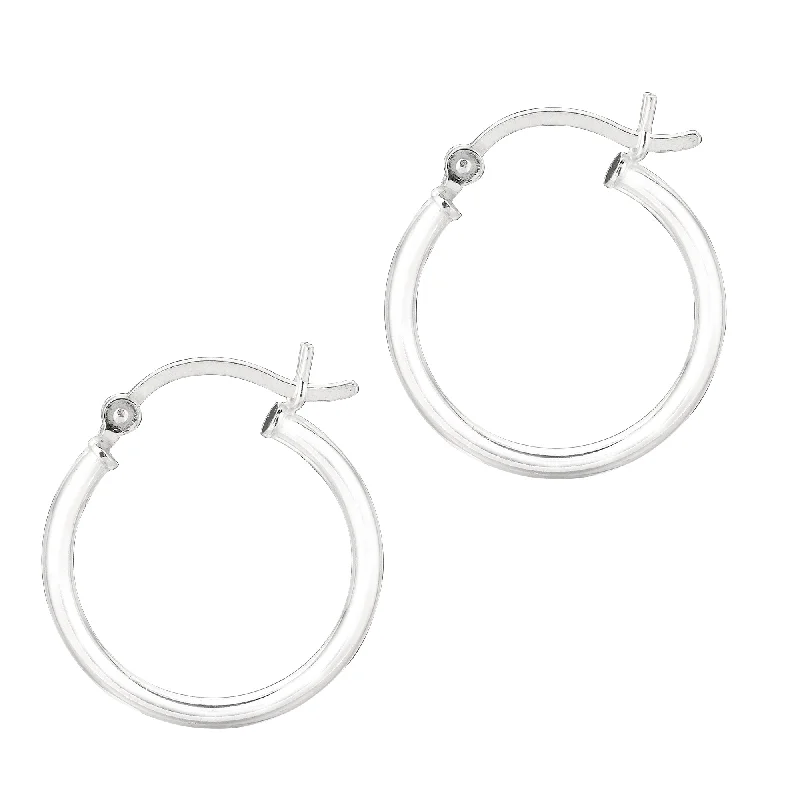 Handmade Gemstone Earrings-Silver 2x15mm Hoop Earring