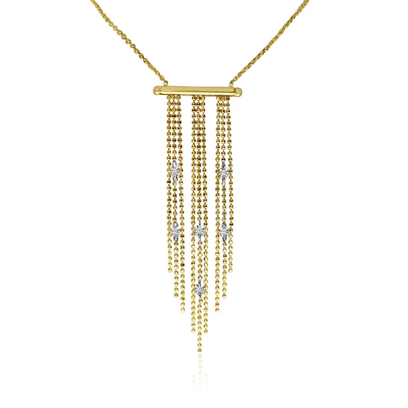 Colored Chain Necklaces-BAR TASSEL ‘BIB’ NECKLACE N9998