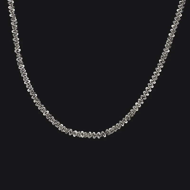 Luxury Gold Pendant Necklaces-14k WHITE GOLD CHAIN NECKLACE 22 INCH LONG GARLAND SOLID MENS SIMPLE EVERYDAY