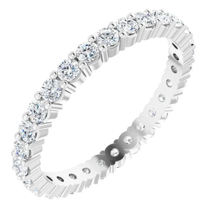 Three-Stone Rings-14K White 1 CTW Lab-Grown Diamond Eternity Band Size 7