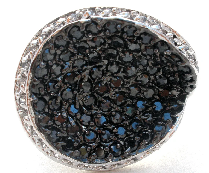 Wedding Rings For Women-Lia Sophia Black Crystal Ring Size 9