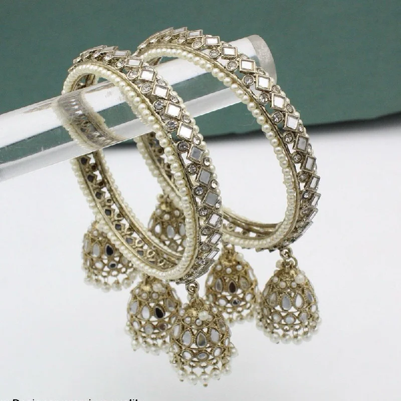 Bangles For Office Wear-JCM Gold Plated Crystal Stone Bangle Set