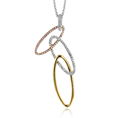 Men’s Gold Necklaces-Clio Pendant Necklace in 18k Gold with Diamonds LP4562