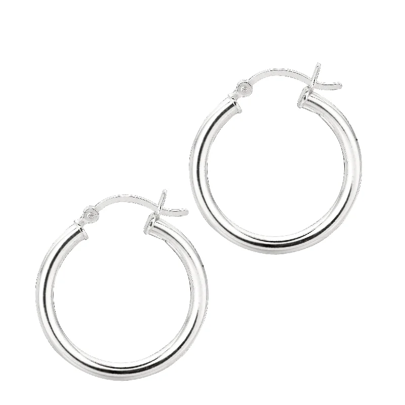 Trendy Dangle Earrings-Silver 3x20mm Hoop Earring