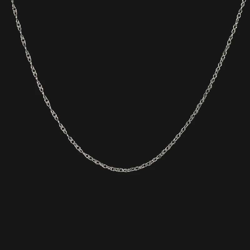 Star Necklaces-SOLID 14K WHITE GOLD 18in DOUBLE CABLE CHAIN 0.3mm CLASSIC LADIES NECKLACE THIN