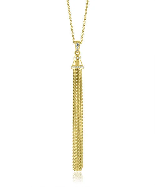 Love Necklaces-Tassel Necklace with Diamond Rondell 178-JSA