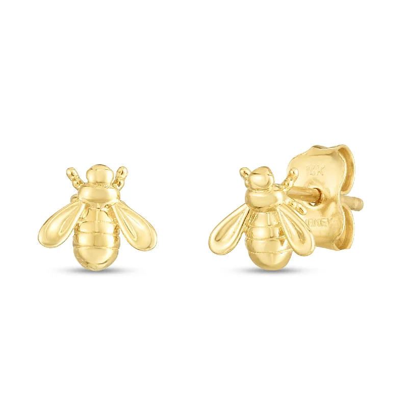 Antique Gold Earrings-14K Bee Studs