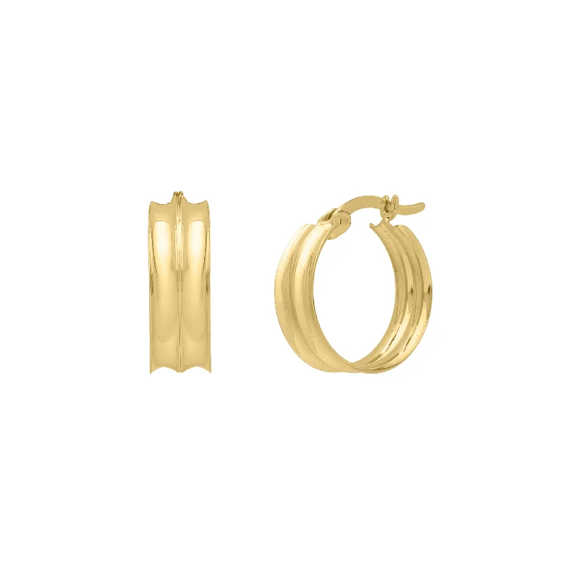 Designer Earrings-14K Medium Concave Hoops