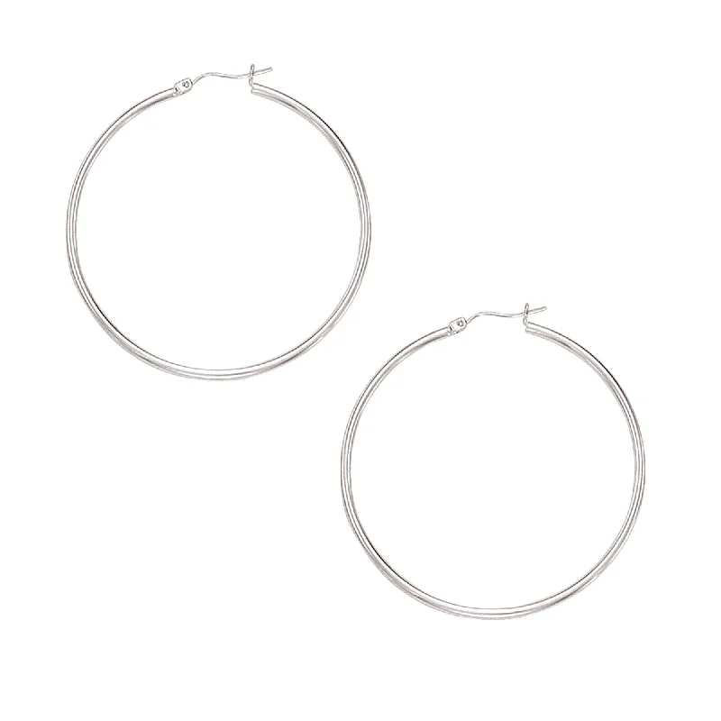 Stud Earrings-10K Gold 2x50mm Hoop Earring