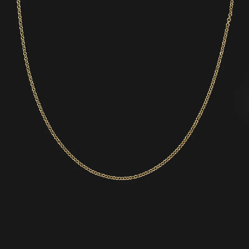 Star Pendant Necklaces-SOLID 14k YELLOW GOLD ROLLO CHAIN NECKLACE 15.5 INCH DAINTY THIN MENS LADIES