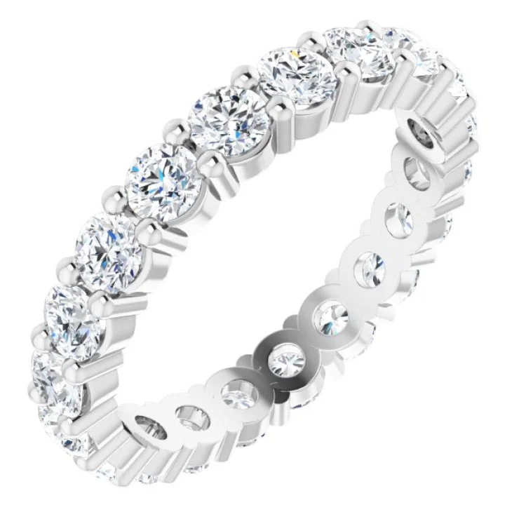 Designer Engagement Rings For Women-14K White 1 9/10 CTW Lab-Grown Diamond Eternity Band Size 6