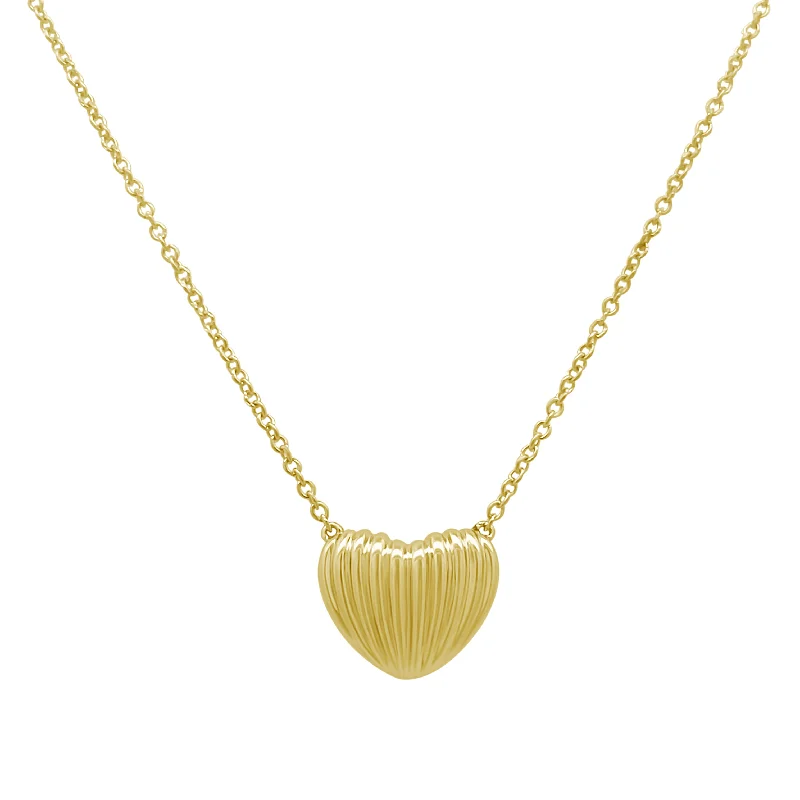 Ethereal Necklaces-Fluted Heart Necklace