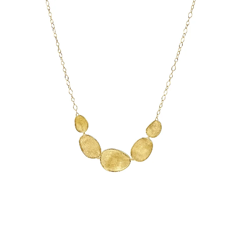 Glass Pendant Necklaces-Lunaria Petal Necklace in 18K Yellow Gold, 16.5inch