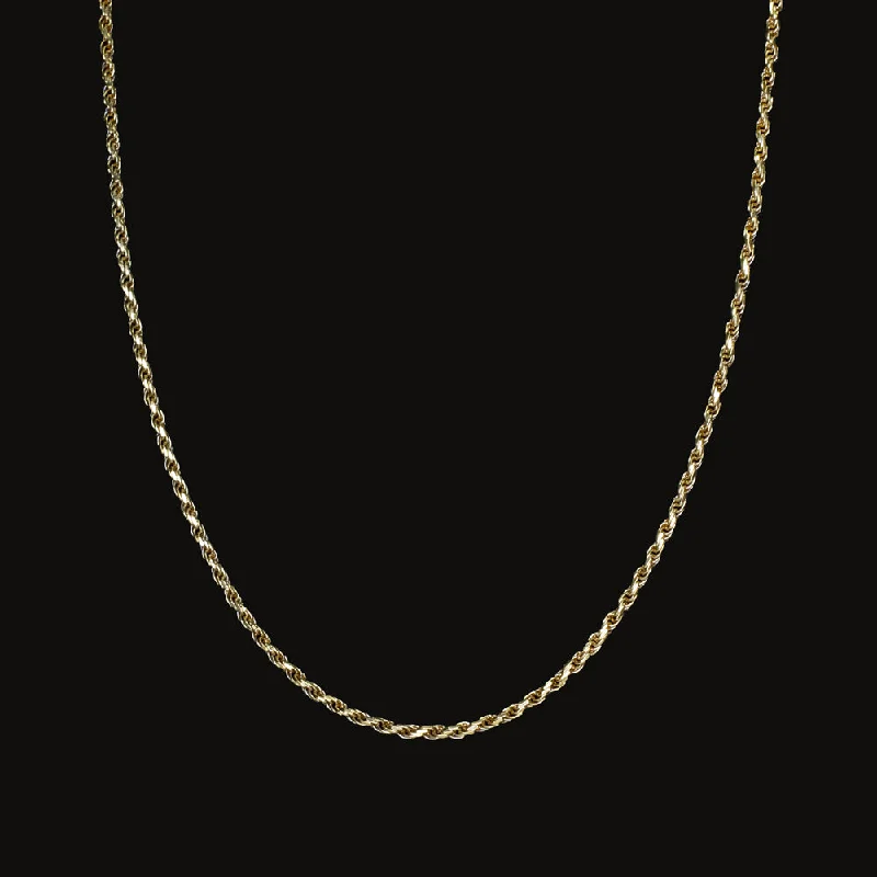 Circle Pendant Necklaces-14k YELLOW GOLD ROPE CHAIN 18 INCH 1.1mm NECKLACE CLASSIC ITALIAN MENS LADIES