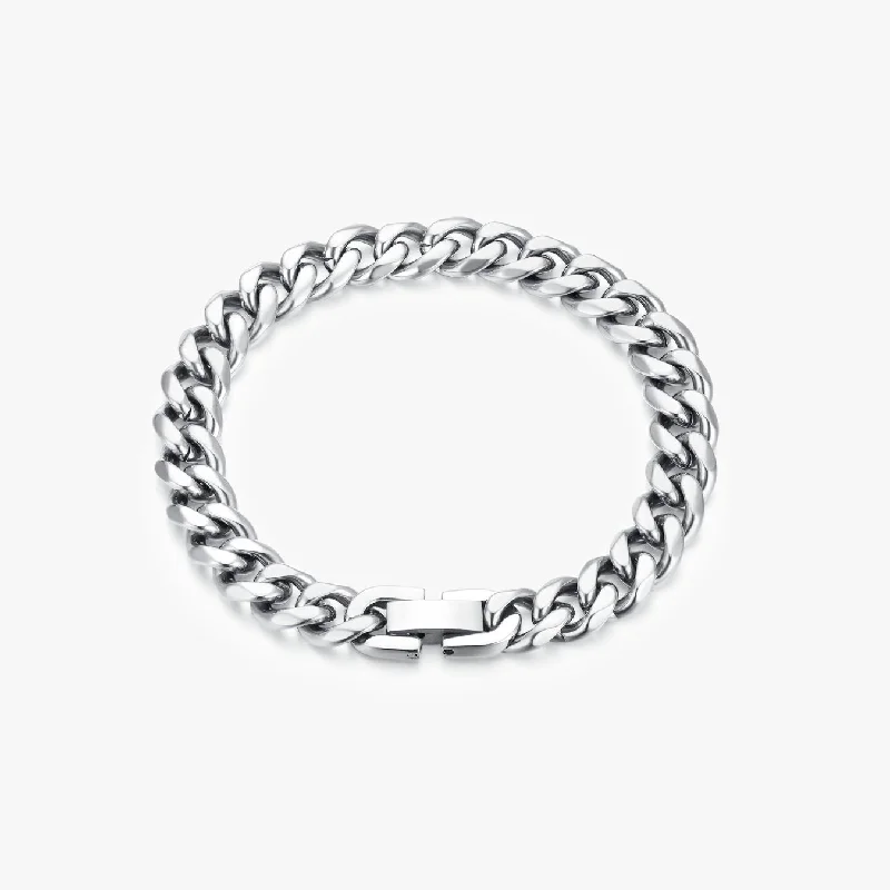 Bracelets For Special Days-Thick Curb Chain Bracelet Silver