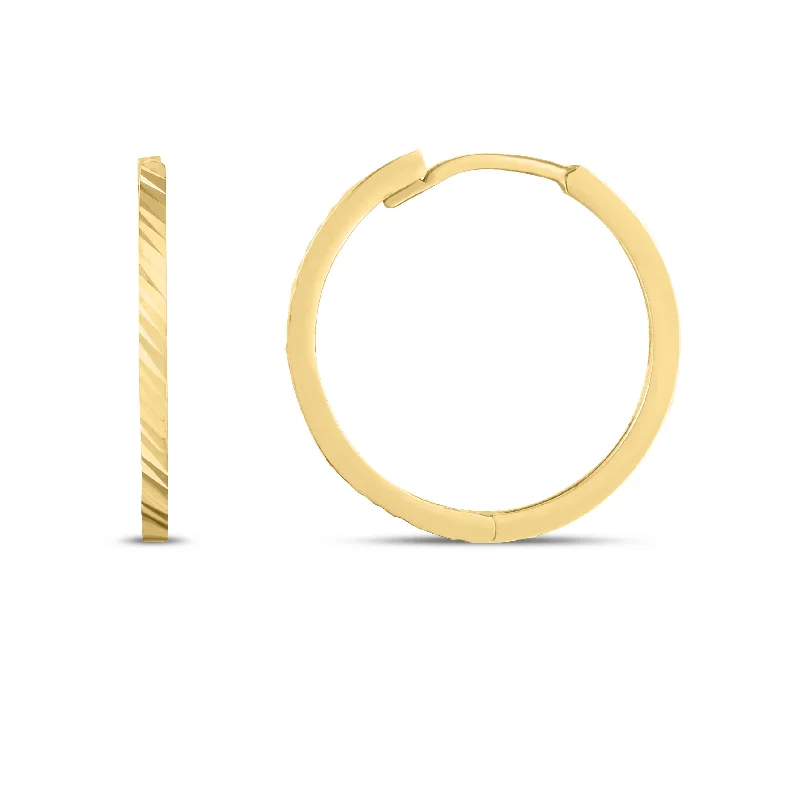 Round Hoop Earrings-14K Gold Round Hoops