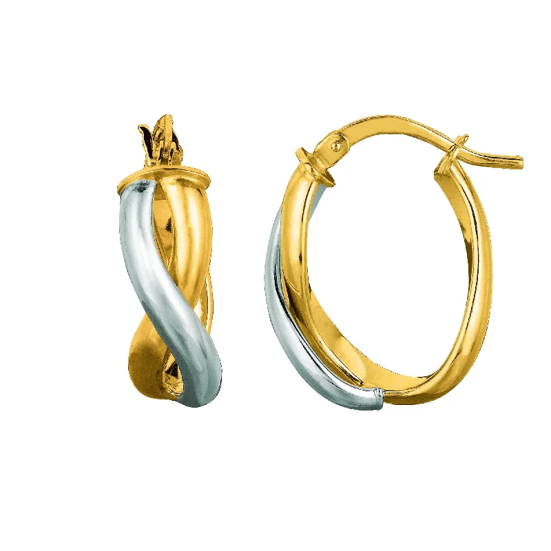 Luxury Gemstone Earrings-14K Gold Freeform Hoop Earring