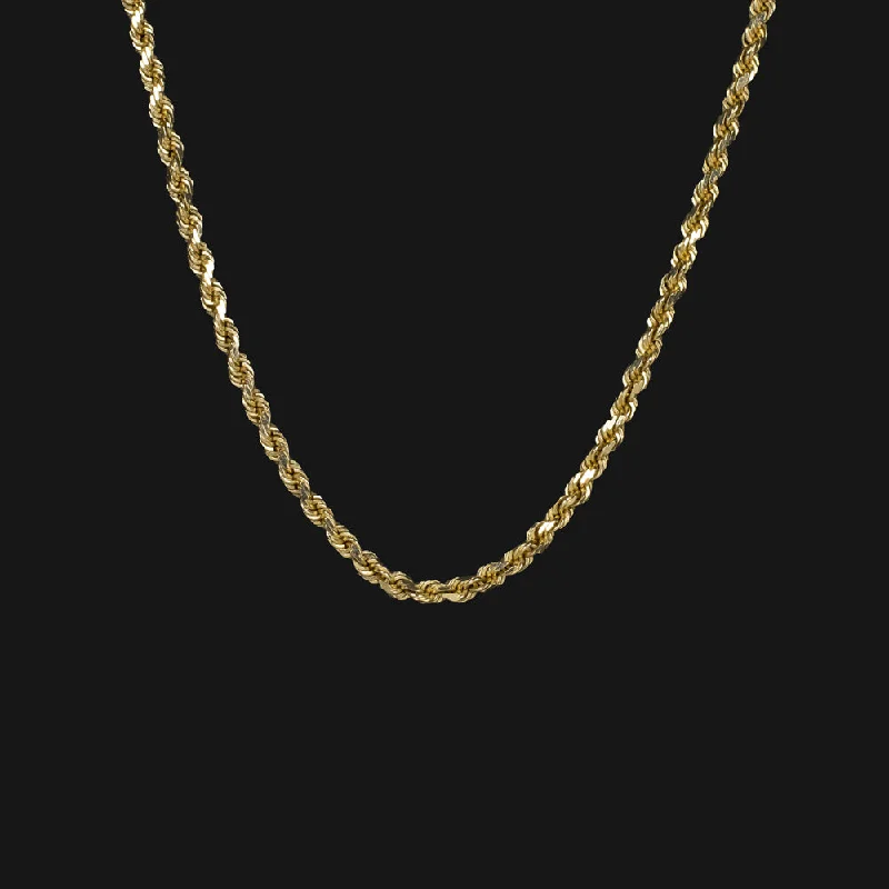 Bold Necklaces-SOLID 14K YELLOW GOLD ROPE CHAIN 18in 1.6mm CLASSIC TWIST MENS LADIES NECKLACE