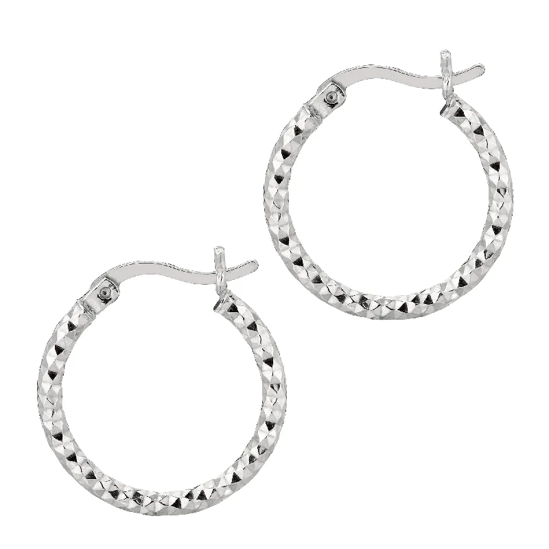 Black Gold Earrings-Silver 2x15MM Diamond Cut Earring