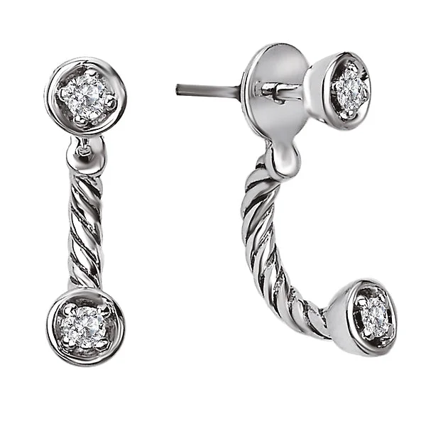 Oval Diamond Earrings-Ladies Fashion Diamond Earrings