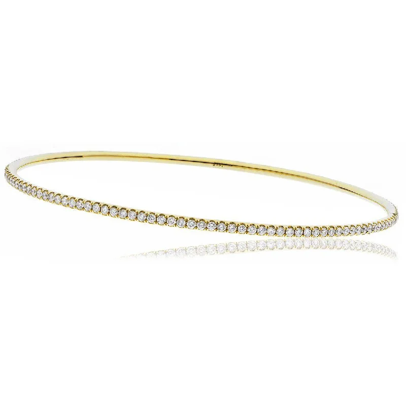 Bangles With Coral-DIAMOND FULL SET BANGLE IN 18K YELLOW GOLD