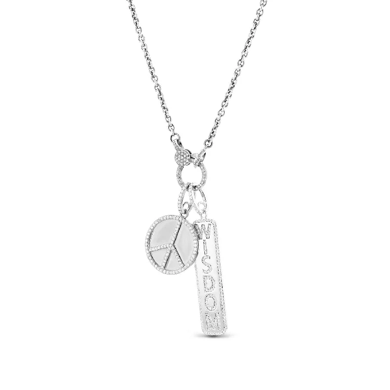 Name Necklaces-Peace and Wisdom Diamond Charm Necklace   N0002634