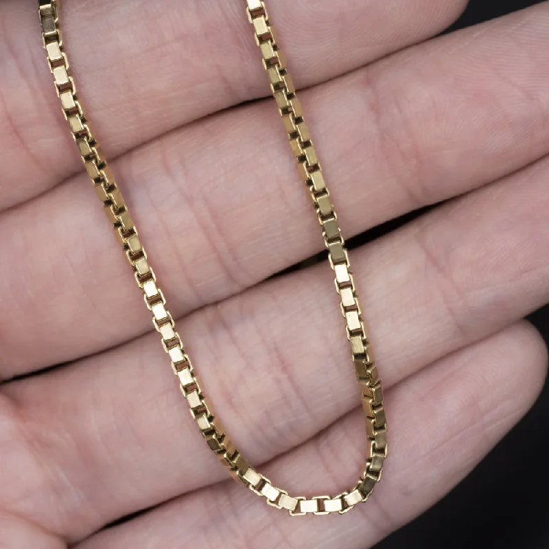 Sparkling Necklaces-SOLID 14K YELLOW GOLD 20 INCH BOX CHAIN 2.2mm CLASSIC MENS LADIES NECKLACE 20in