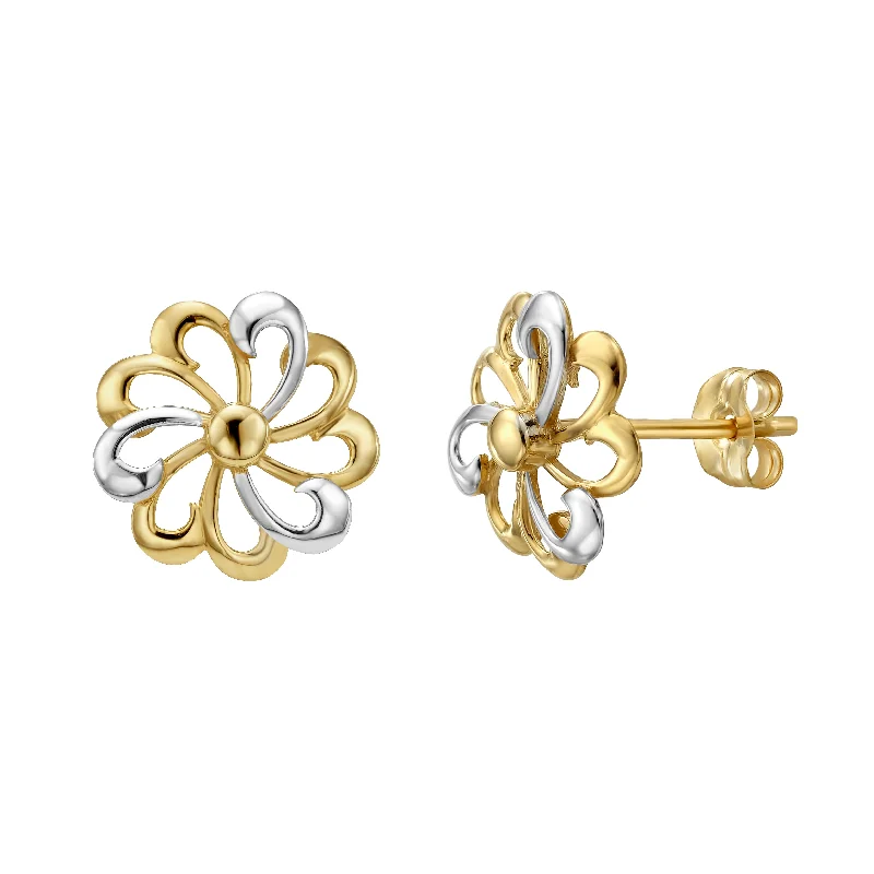 Minimalist Earrings-14K Gold Flower Stud Earring