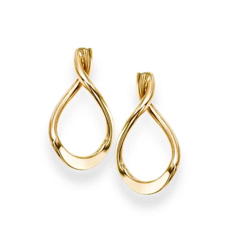 Unique Dangle Earrings-14K Gold Drop Freeform Earring